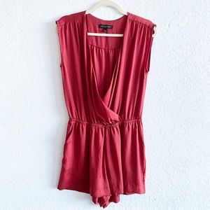 BANANA REPUBLIC Surplice Satin Shorts Romper